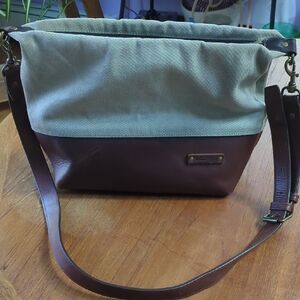 LLBean Crossbody Leather & Canvas Bag